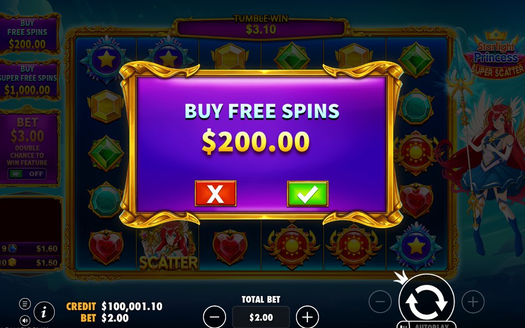 Super Free Spins, magenta grid, HIT heart header