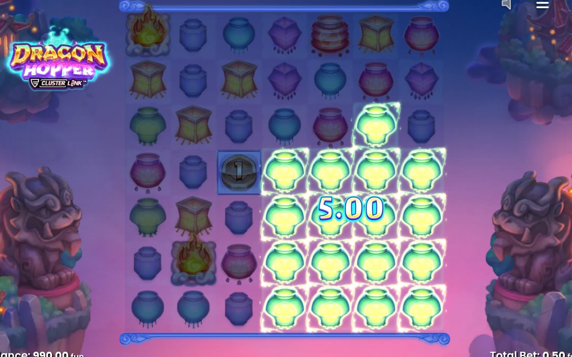 Bonus screen with Dragon symbols carried over