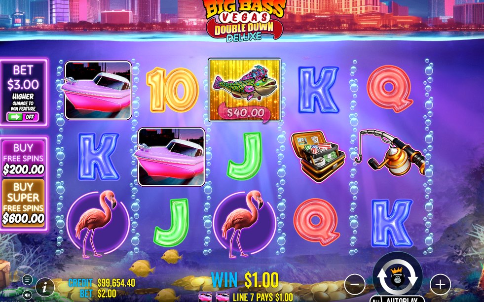 Base Game reels with 10 paylines and fish money values