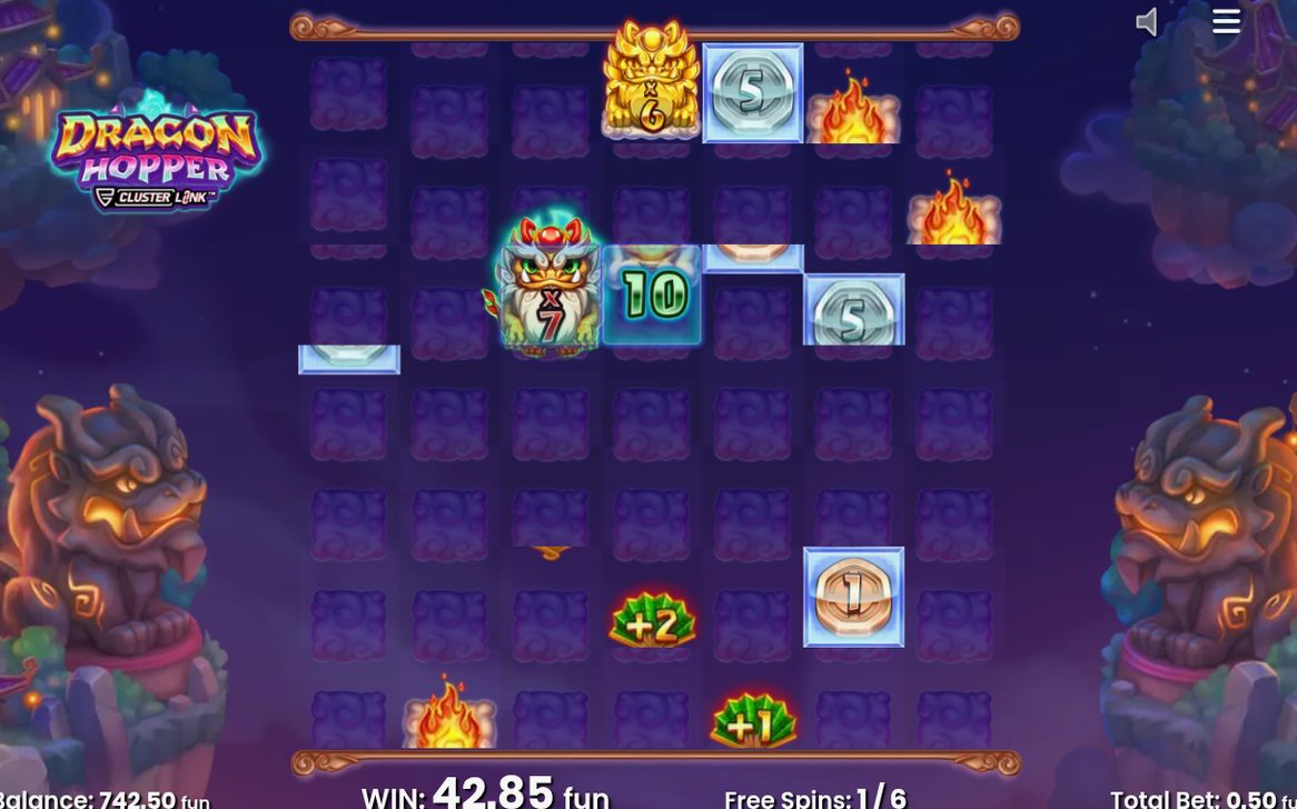 Free Spins Feature screen with retriggered spins