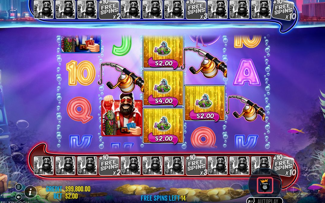 Free Spins with blue and red collection meters