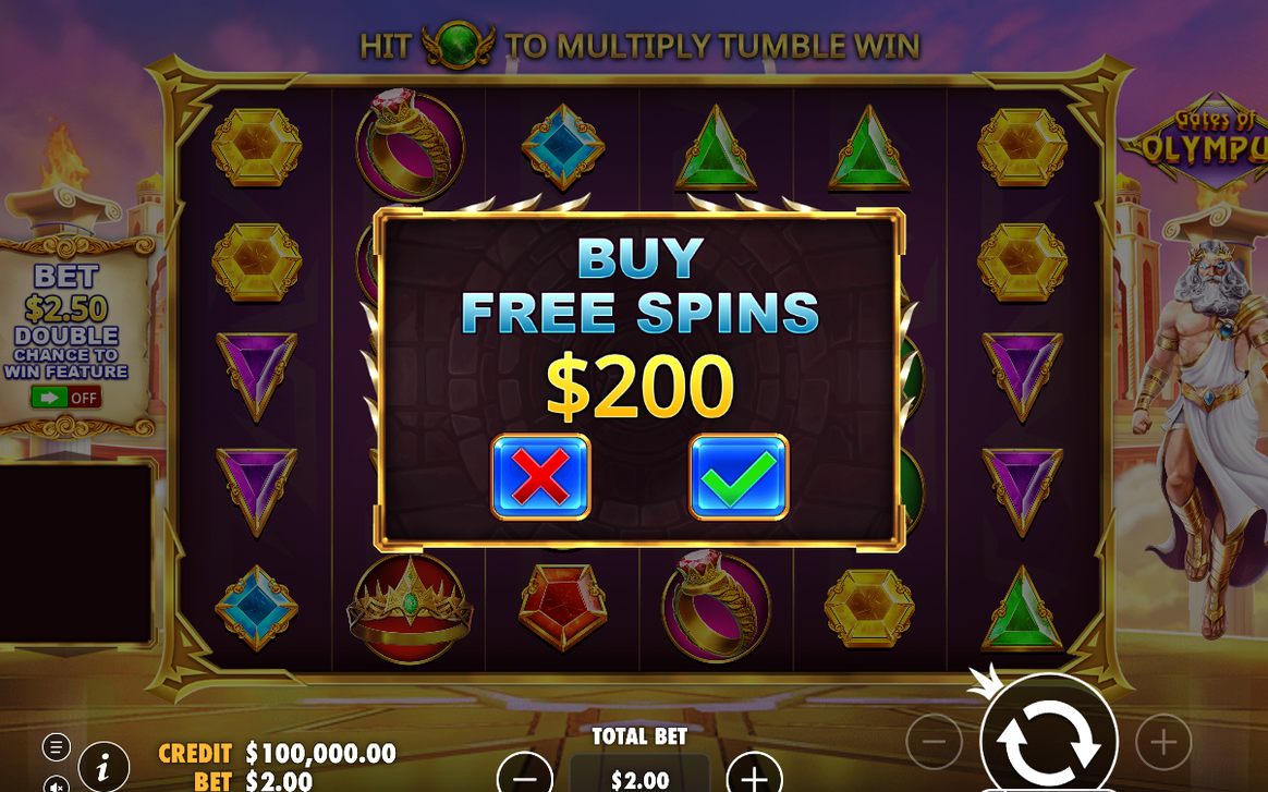 Bonus screen with Scatter symbols on the reels